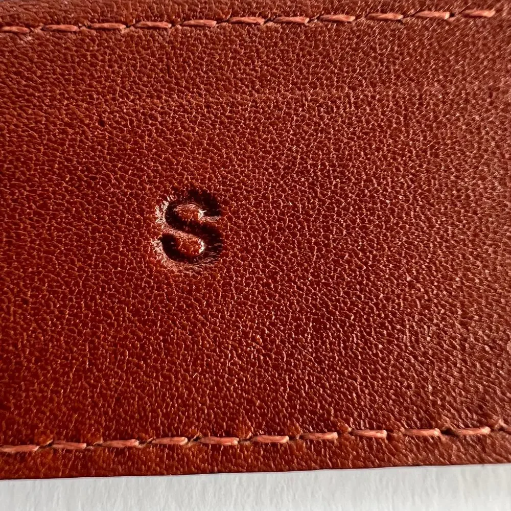 Tommy Hilfiger Brown Embossed Leather Belt Croc Print Size S Made in Turkey